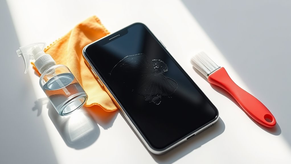 cleaning the screen properly