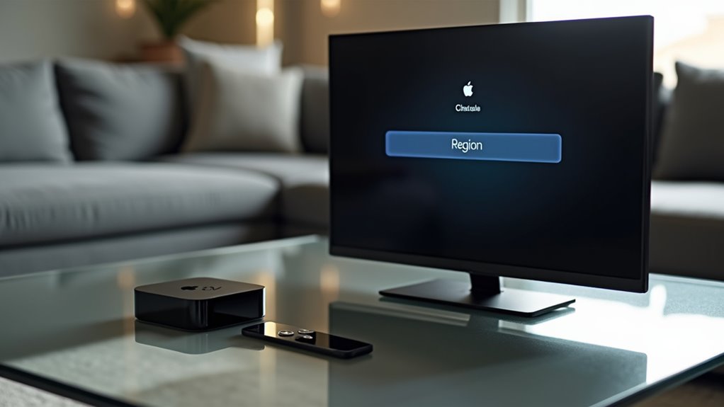 zmień region Apple TV